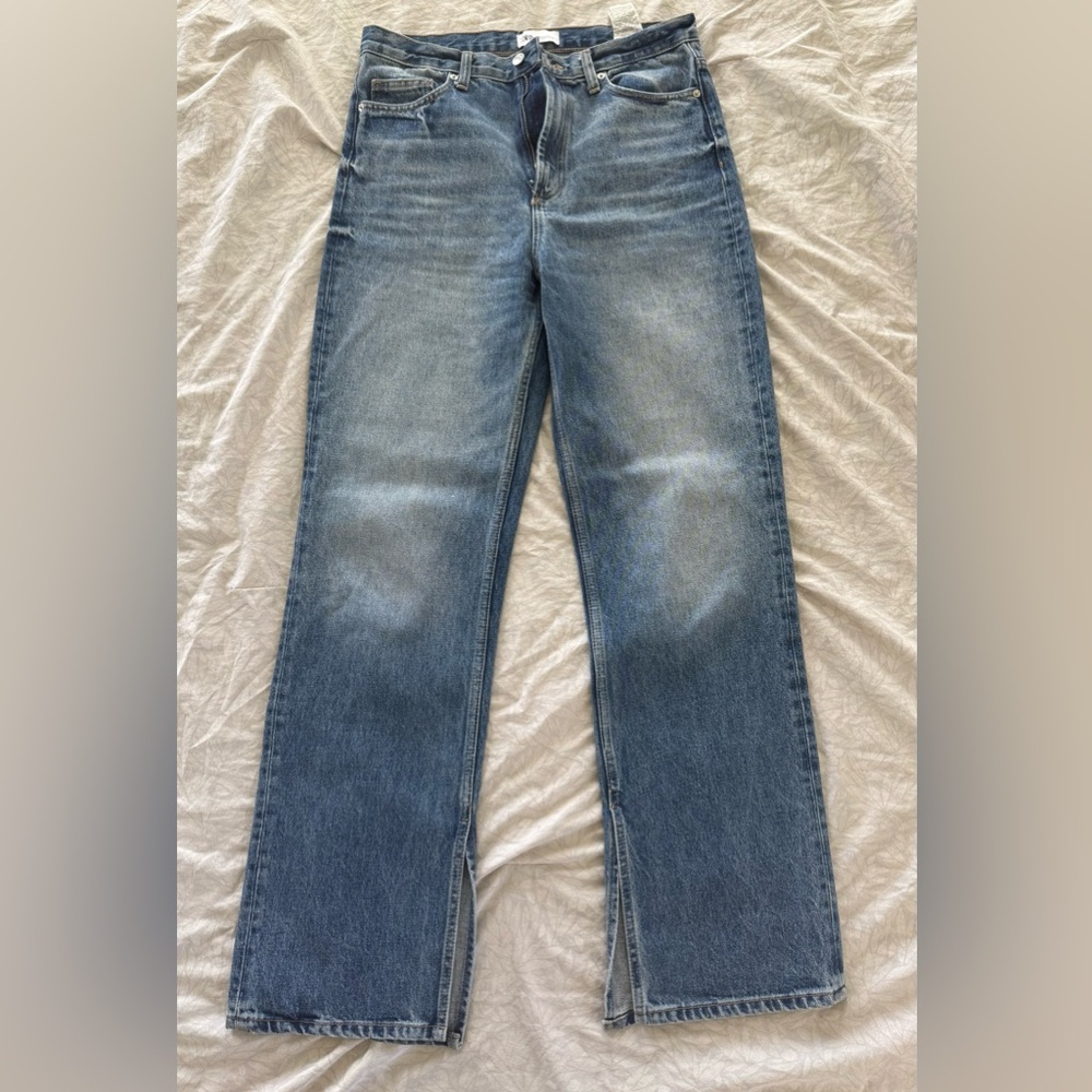 Zara womens straight high waisted jeans size 8